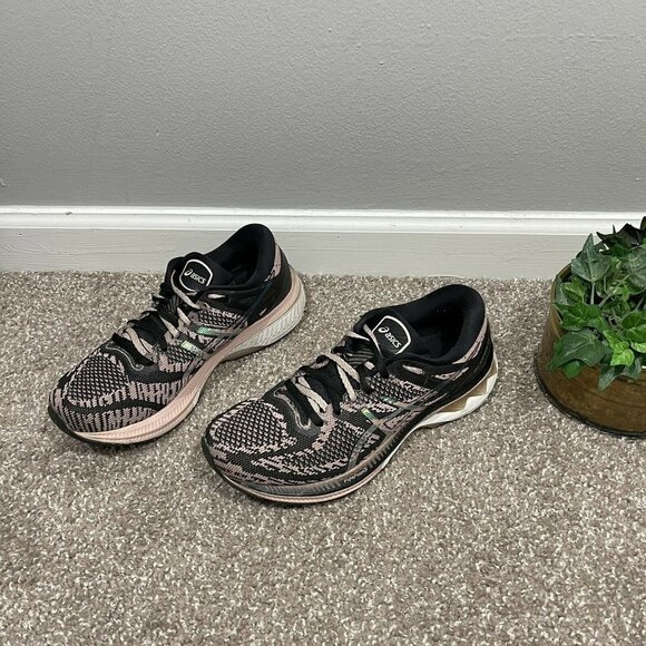 ASICS Women's Shoes Size 9.5 GEL-KAYANO 27 Black Ginger Peach Running Sneakers - Picture 2 of 11